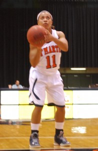 Heather Butler sets up for a free throw after being fouled. (Kristen Harrelson)