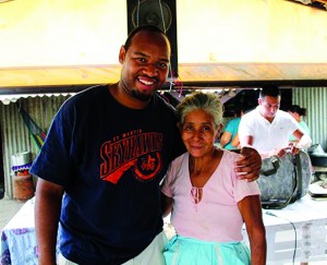 Brent Acker with Lorenza Hernandez, a woman whose feet he felt the Lord moved him to wash, in El Salvador. (Brent Acker)