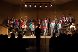 Alpha Gamma Rho and Chi Omega perform their ’90s routine featuring the songs, “Give Me One Reason to Stay Here,” “End of the Road,” “Nothing Compares to You,” “One Week,” “Achy Breaky Heart,” “Don’t Speak,” “Poison,” “Surviver,” “Freedom” and “The Sign.” Their routine gave them second place overall in the competition. (Malorie Paine)