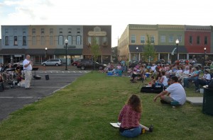 Director of Bands Dr. John Oelrich introduces one of the circus pieces to the audience. (Alex Jacobi)