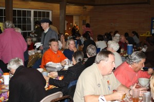 A group joins together at the Interfaith Student Center to enjoy the annual Empty Bowls event Thursday, Nov. 17.  (April Merrits)