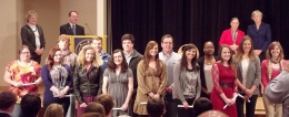 Honored juniors pose for a picture after accepting their certificates during the Recognition Ceremony. (Malorie Paine)