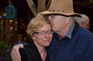 Dr. Julie Hill, associate professor of Music, percussion coordinator, enjoys a tender moment with her dad, C. T. Hill. (Julie Hill)