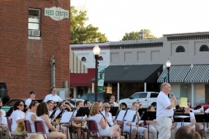 Dr. Chris Brown, professor of philosophy, enjoys participating in The Martin Community Band during its first season of concerts. (Sheila Scott)