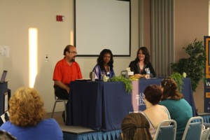 Panel members respond to questions about their mental health experience during "A Voice."