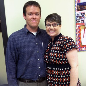 Dr. Bradley Ray, assistant professor of Fisheries and Sam Ray, resource specialist for the department of Communications, continue to celebrate their love for each other and UTM. (Amber Sherman)