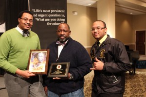 From left to right Alpha Phi Alpha Advisor Anthony Prewitt, Alpha Award recipient Pastor Alvin Summers and Alpha Phi Alpha fraternity brother. (Aimee Bilger)