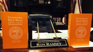 This year's Blue Book is Tennessee orange and is dedicated to Pat Summitt, the coach emeritus of the Lady Volunteers basketball team and a UTM alumnae. Lt. Governor Ron Ramsey showed off the book to his constituents on Facebook. (Facebook.com)