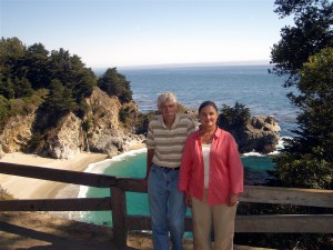 Dr. Jim Clark and Anna Clark at a scenic overlook above the Big Sur area on the Central Coast of California. (Anna Clark)