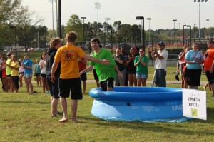 Students enjoy the Double Dare Challenge that happened last year. This year's barbecue will also feature a Double Dare Challenge obstacle course. (Malorie Paine)
