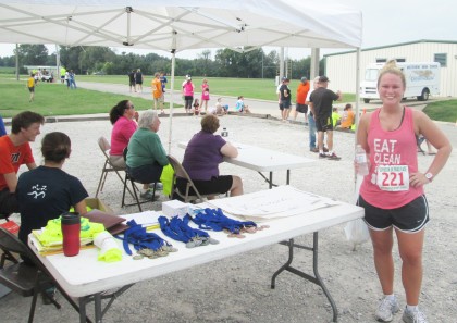 Lacie Kelley, Martin Primary School 2nd grade teacher, participated in the Fun Run during the 21st Annual Tennessee Soybean Festival. (Chloe Smithson)