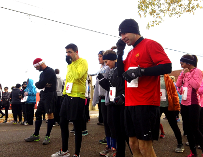 Participants lined up to begin their 5K run.