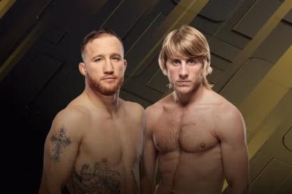 Justin Gaethje and Paddy Pimblett banner.